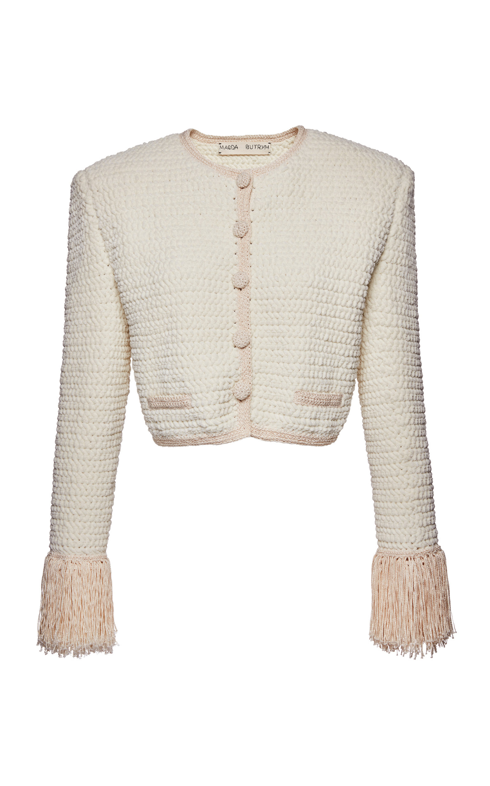 Fringe-trimmed Crochet Jacket 
