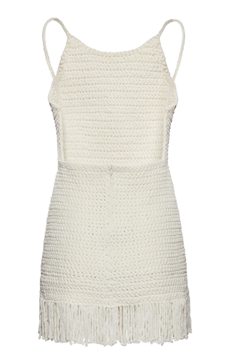 Fringe-Trimmed Crochet Mini Dress展示图