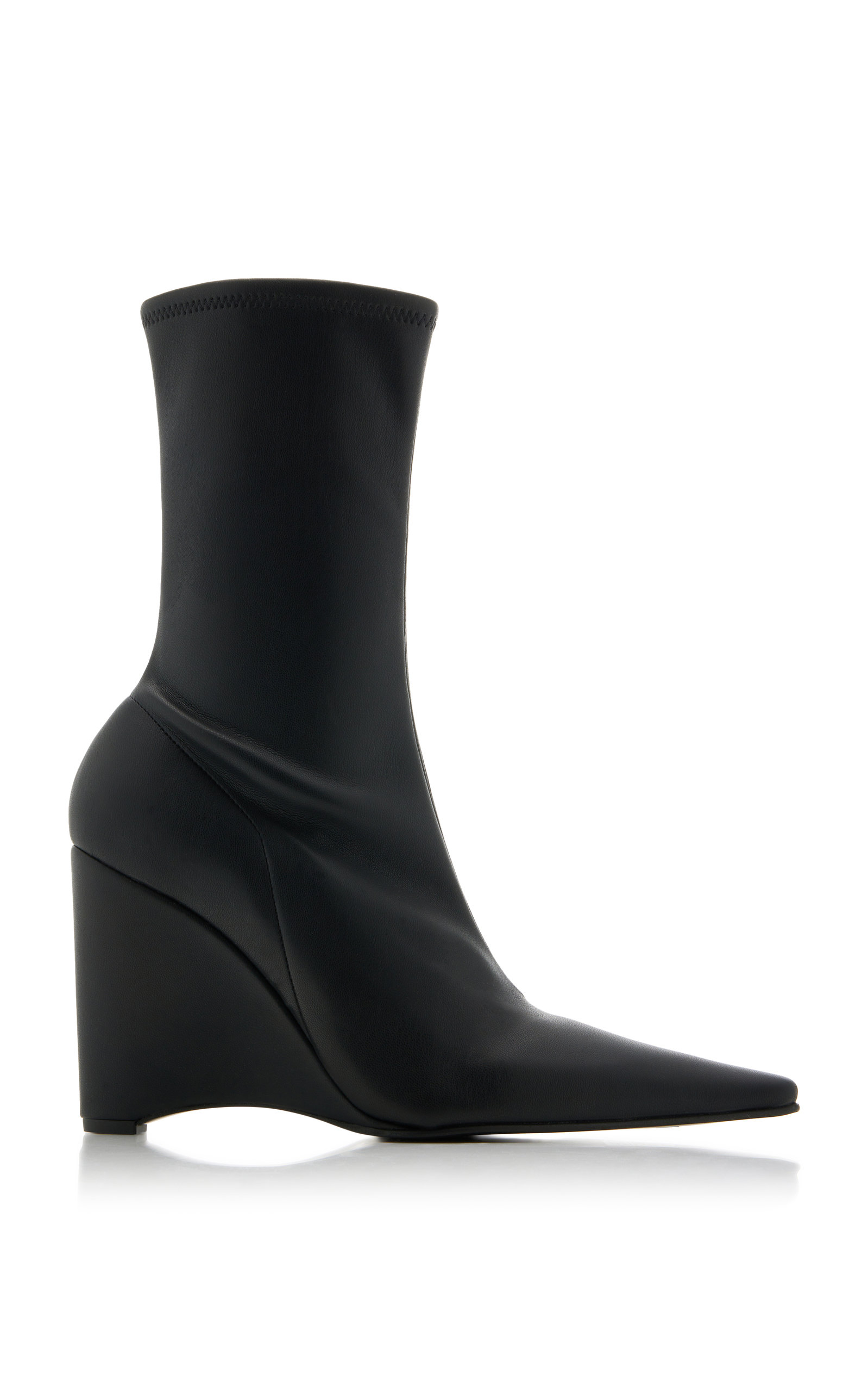 JW Anderson - Women's Leather Wedge Ankle Boots - Black - IT 36 - Moda Operandi
