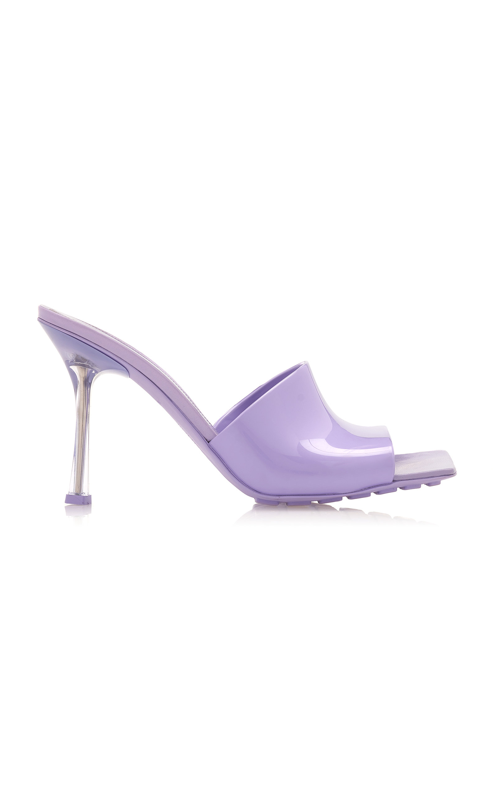 Shop Bottega Veneta Stretch Pvc Slide Sandals In Purple