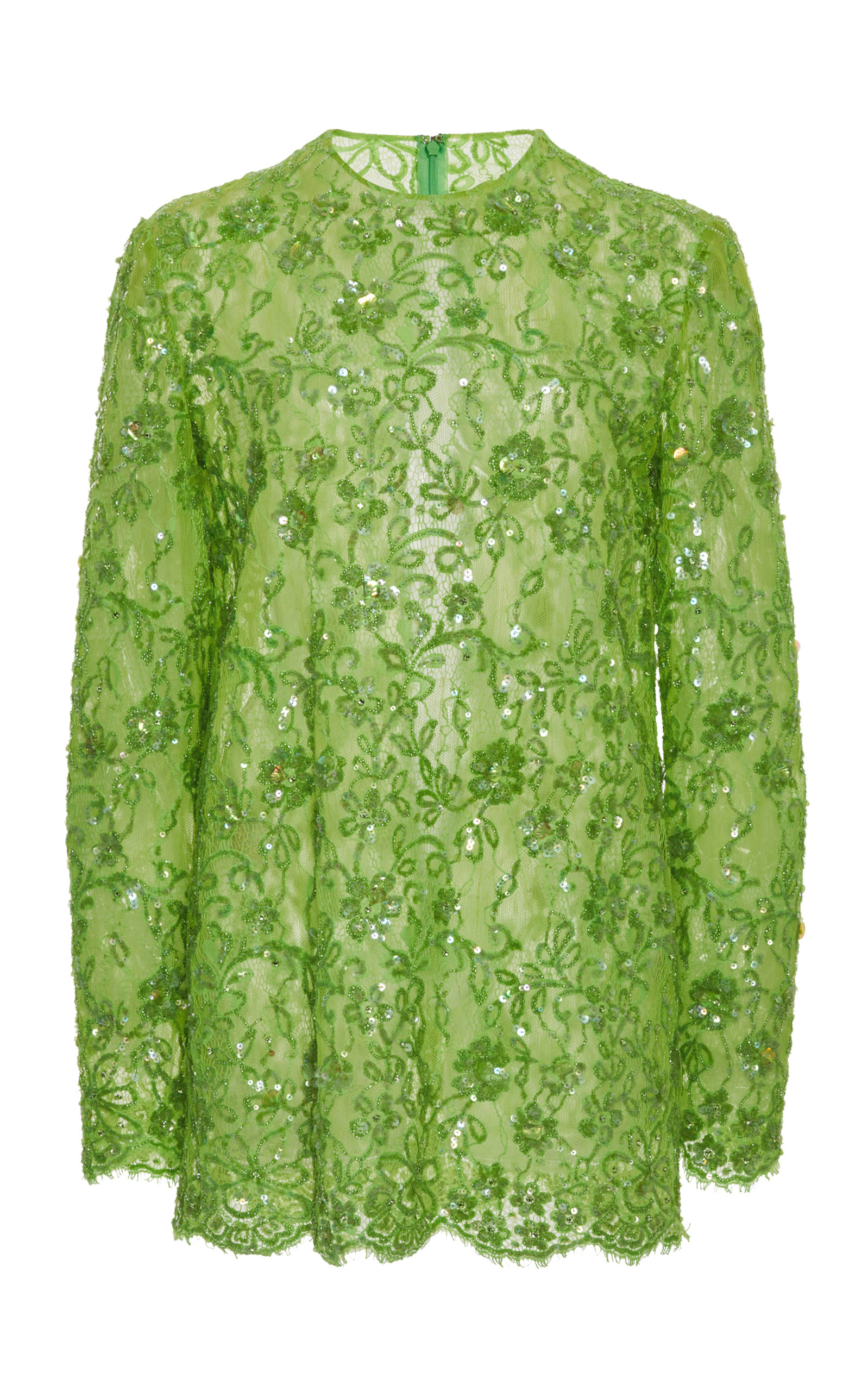 Valentino - Women's Lace Mini Dress - Green - IT 40 - Moda Operandi