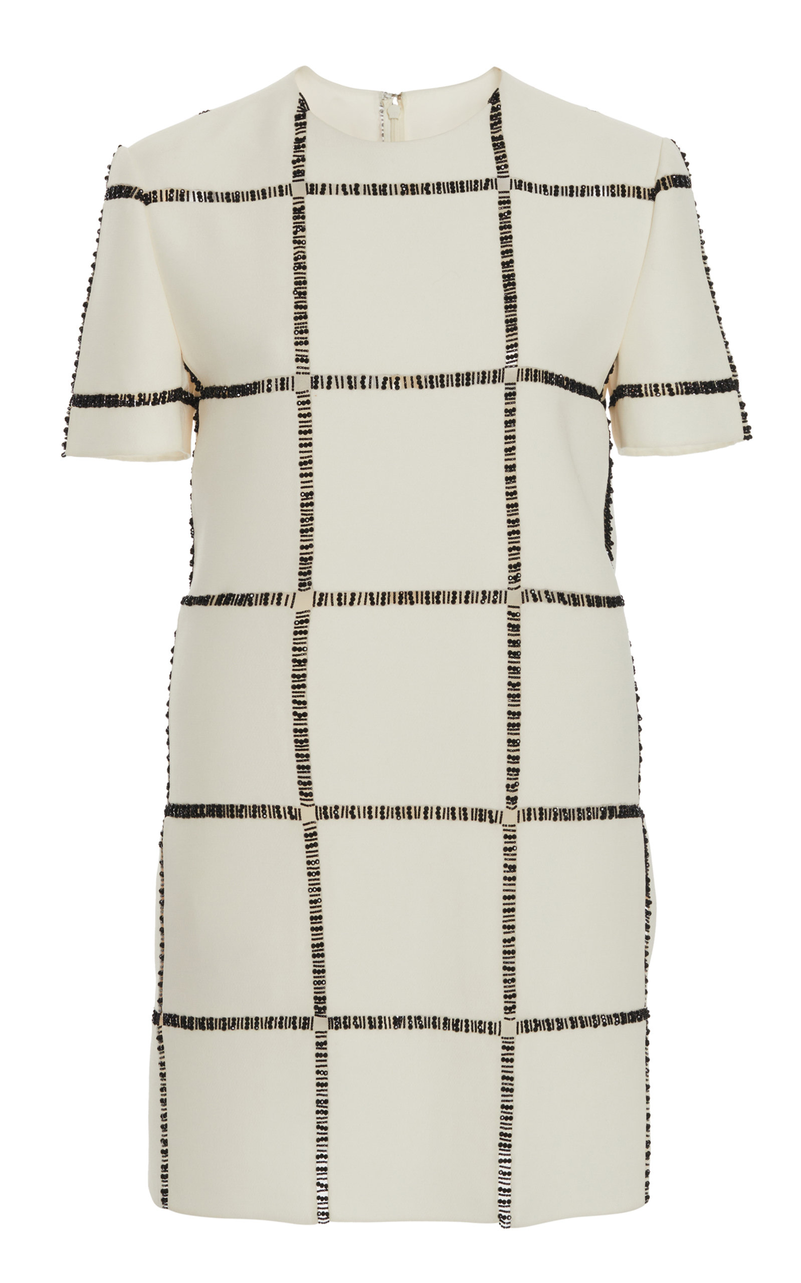 Valentino - Women's Panelled Wool-Silk Mini Dress - White - IT 46 - Moda Operandi