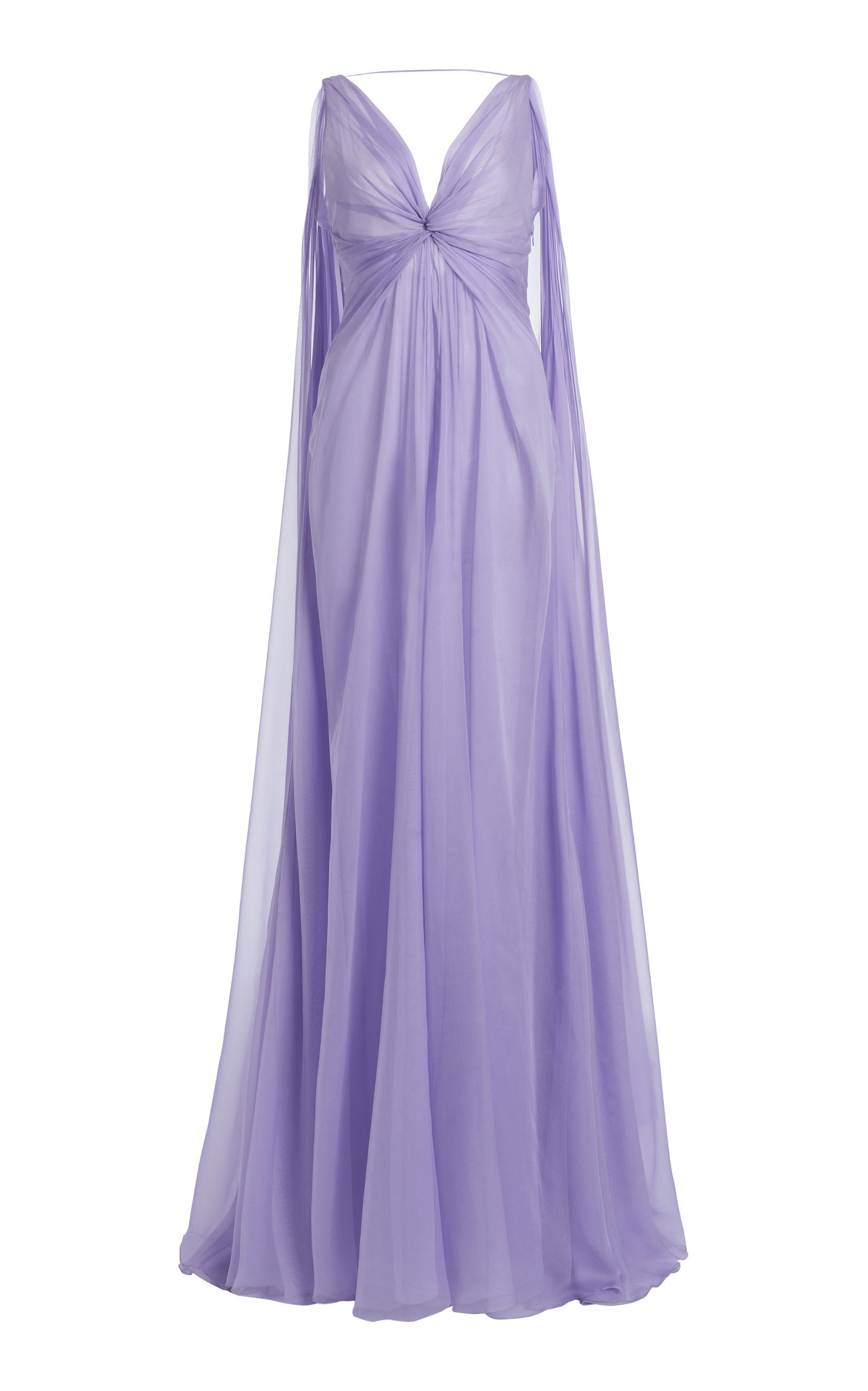 Valentino - Women's Gathered Silk Chiffon Gown - Purple - Moda Operandi