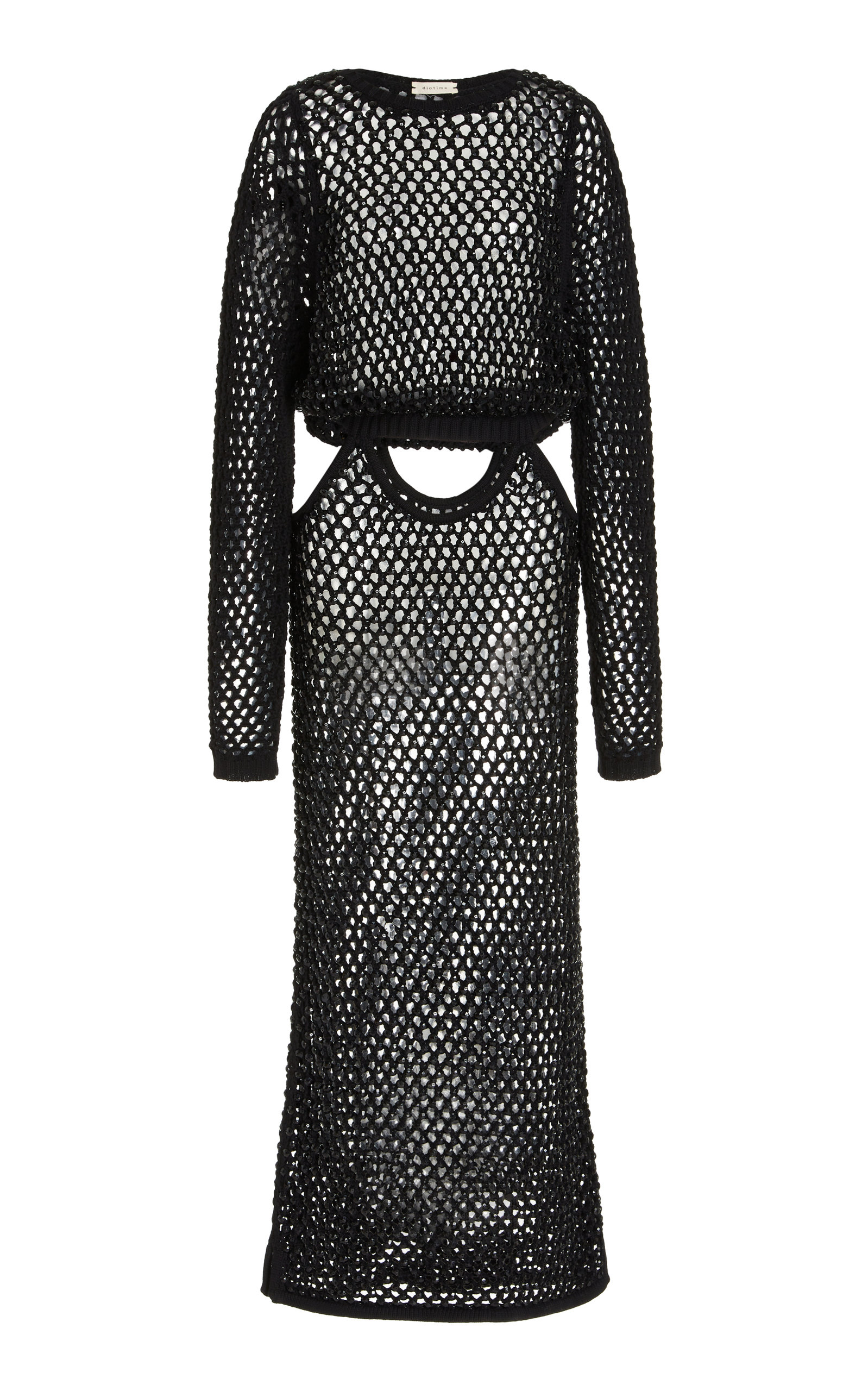 Diotima Women's Sade Crystal Mesh Midi Dress