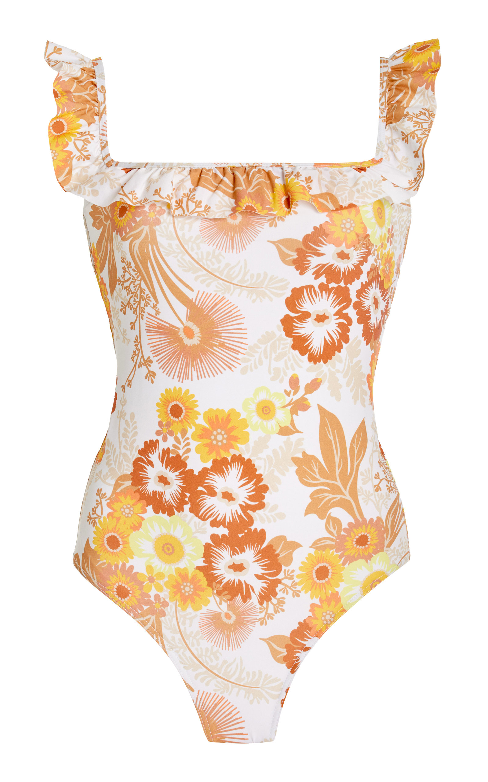 Ephemera Women's Flounce Ruffled Floral One-Piece Swimsuit