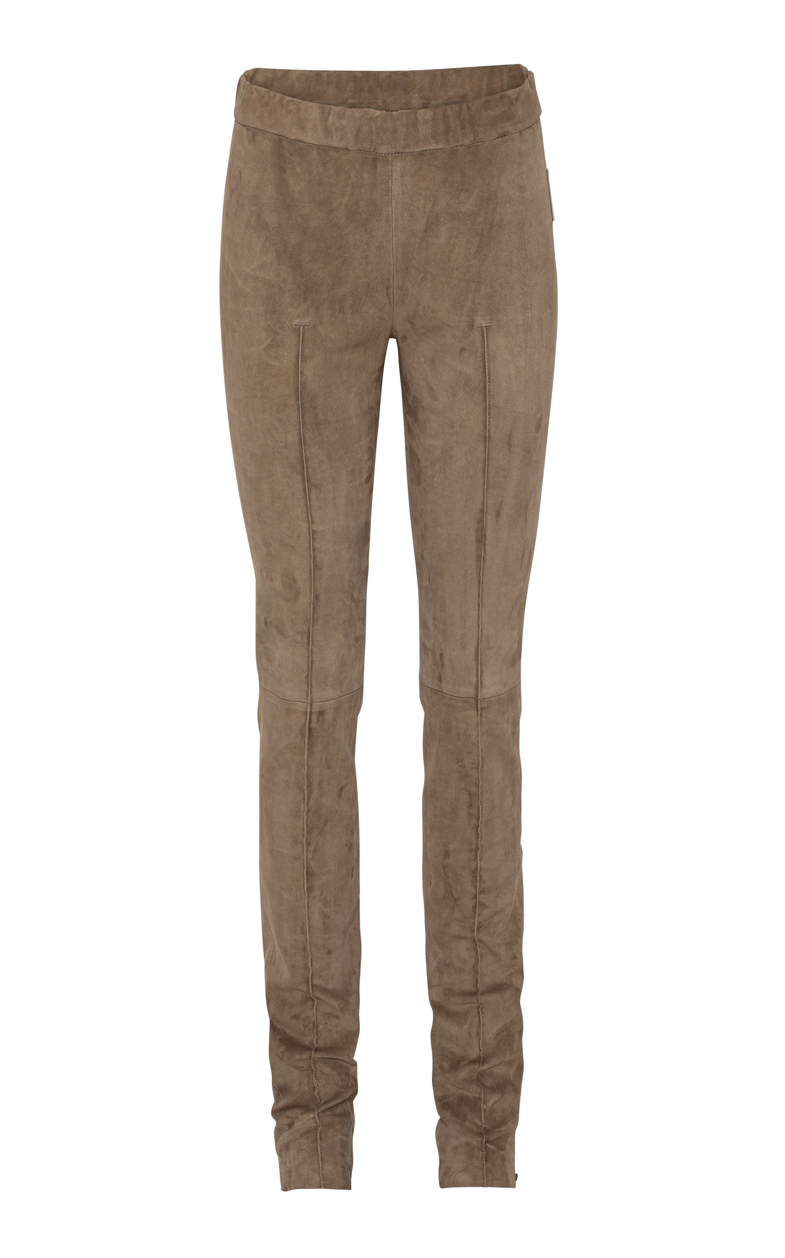 Anne Vest Roses Zip-Detailed Suede Leggings - Brown