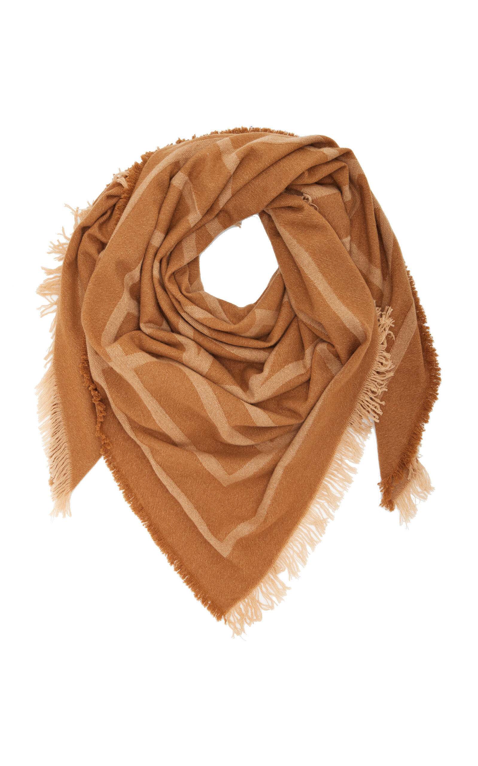 Shop Totême Monogram Wool-cashmere Scarf In Brown