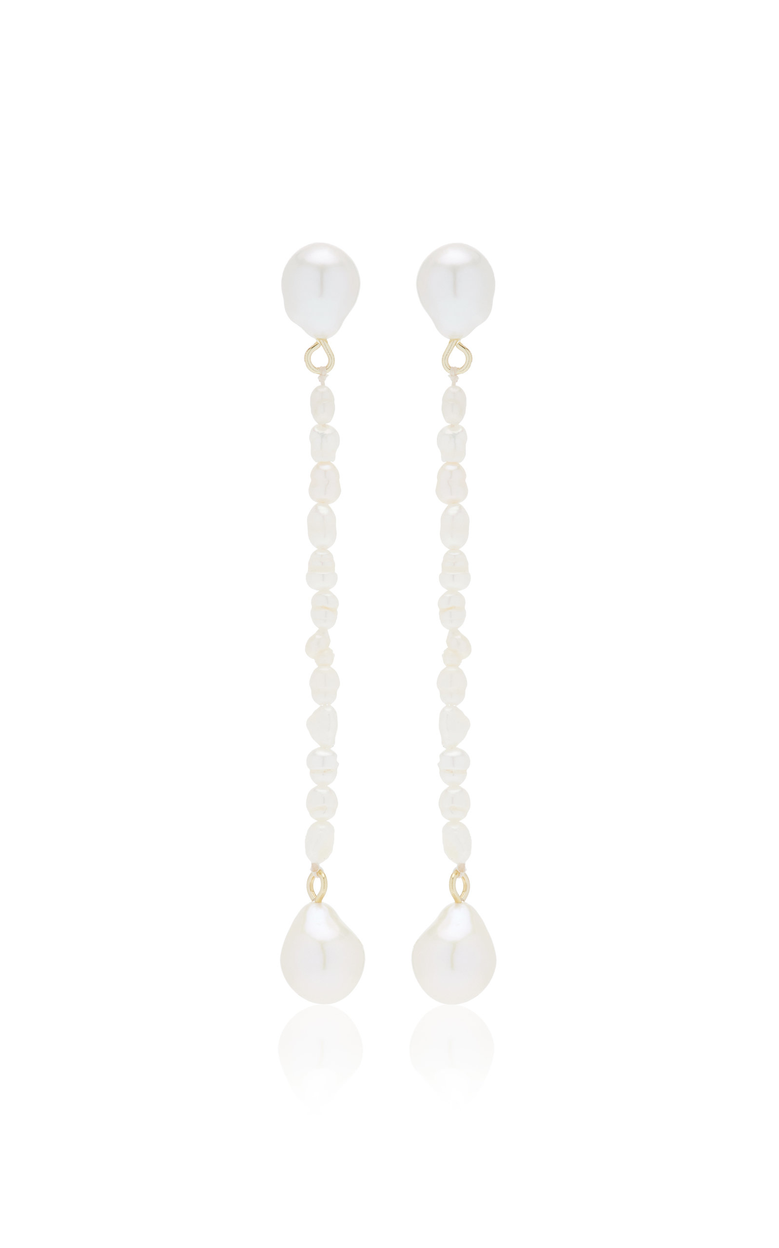 Emili Women's Jeanne White Gold Sterling Silver Freshwater Baroque Pearl Earrings
