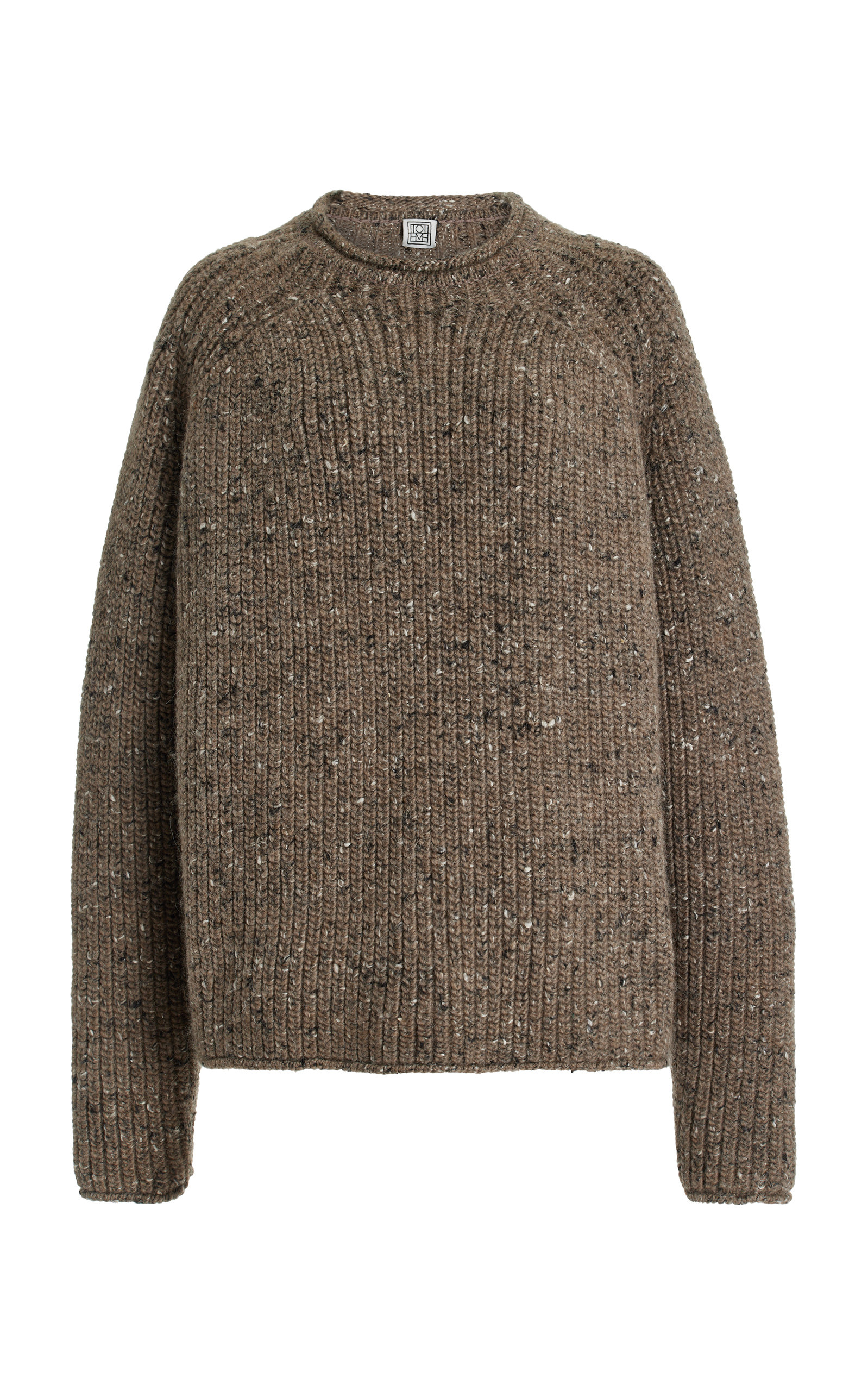Totême Country Melange Knit Crewneck Sweater In Neutral