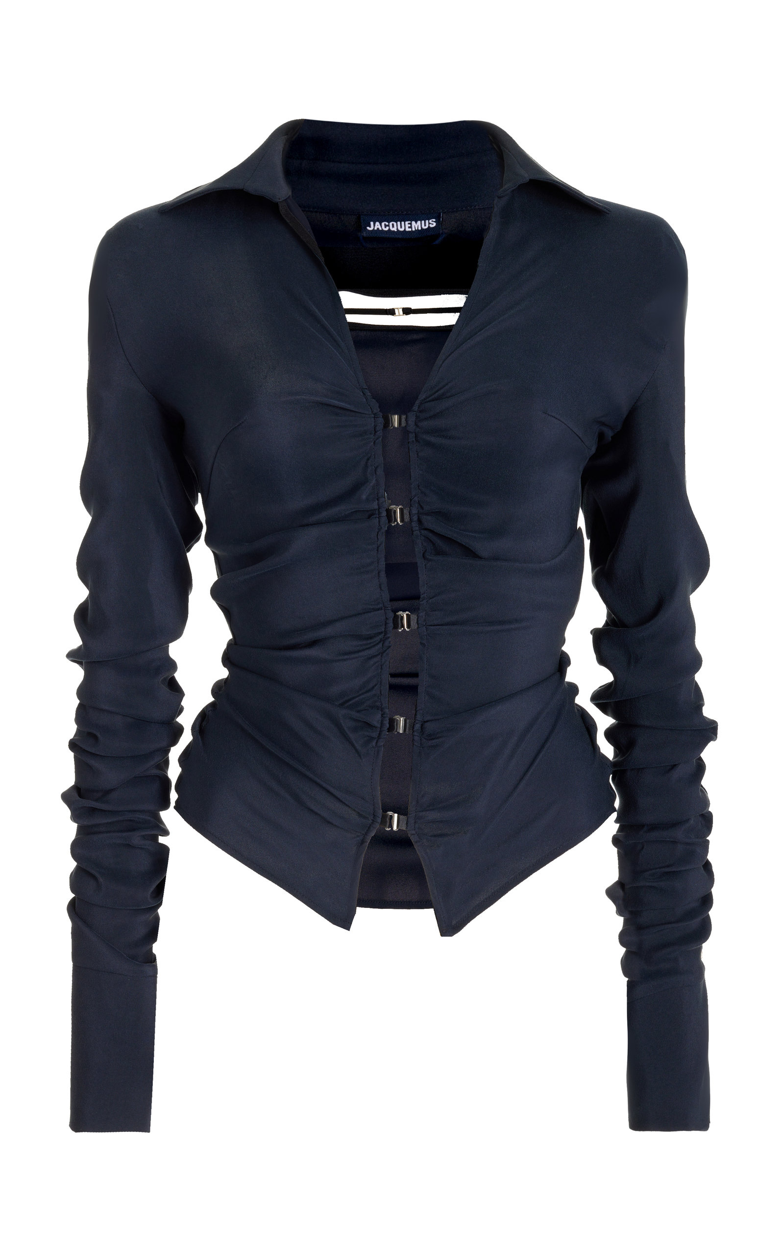 Jacquemus La Chemise Soffio Cutout Top In Blue