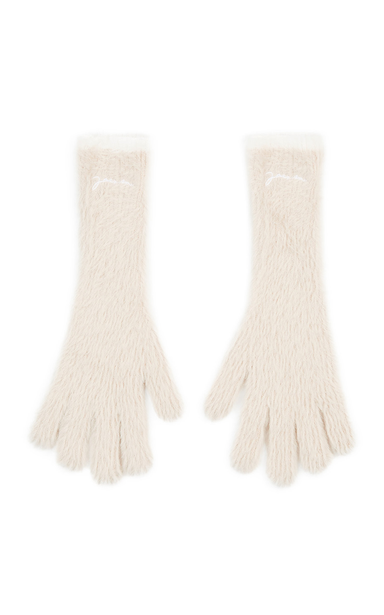 Jacquemus - Women's Neve Fluffy Gloves - White - EU 56 - Moda Operandi