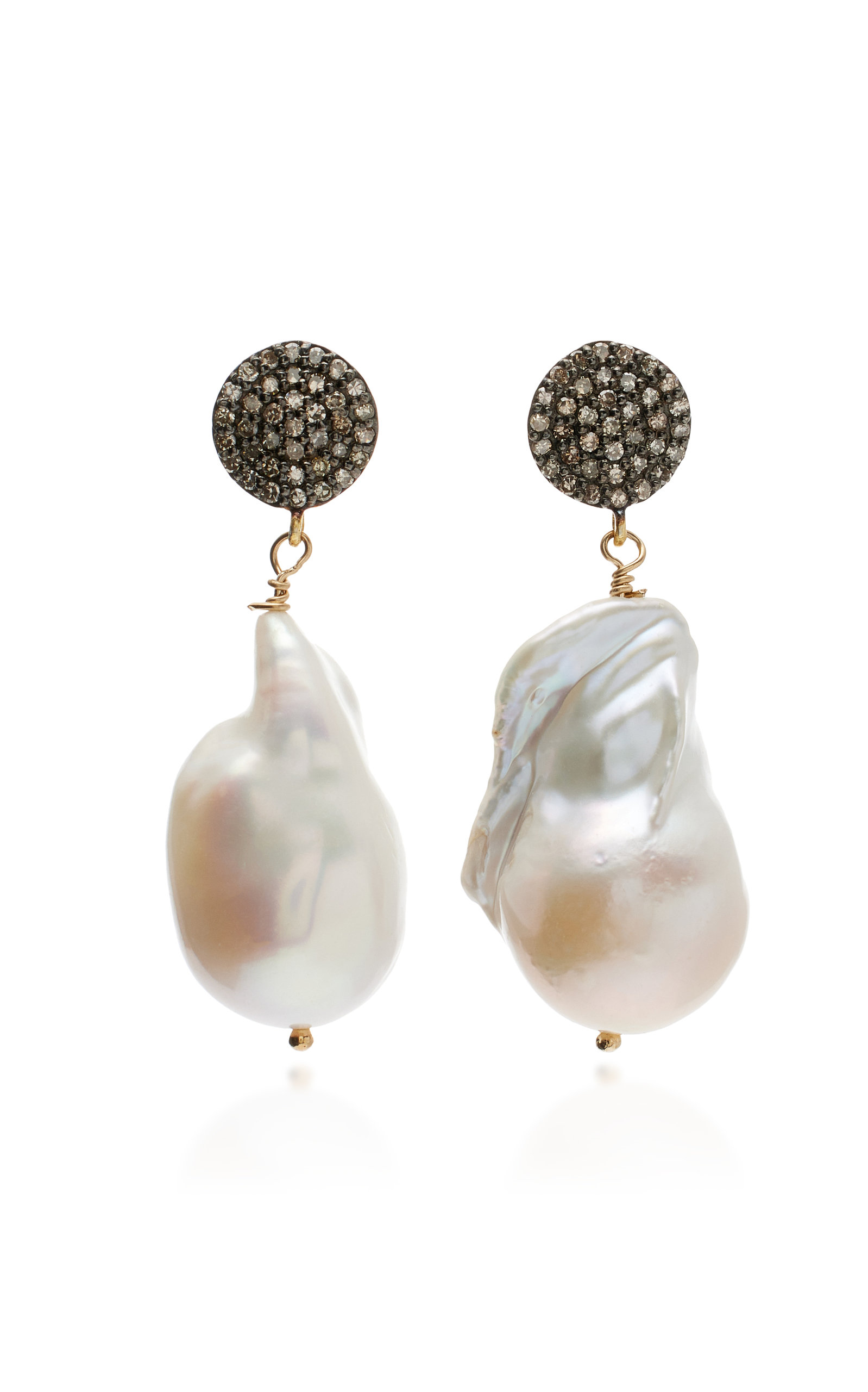 Joie DiGiovanni Women's 18K Yellow Gold Diamond; Pearl Earrings
