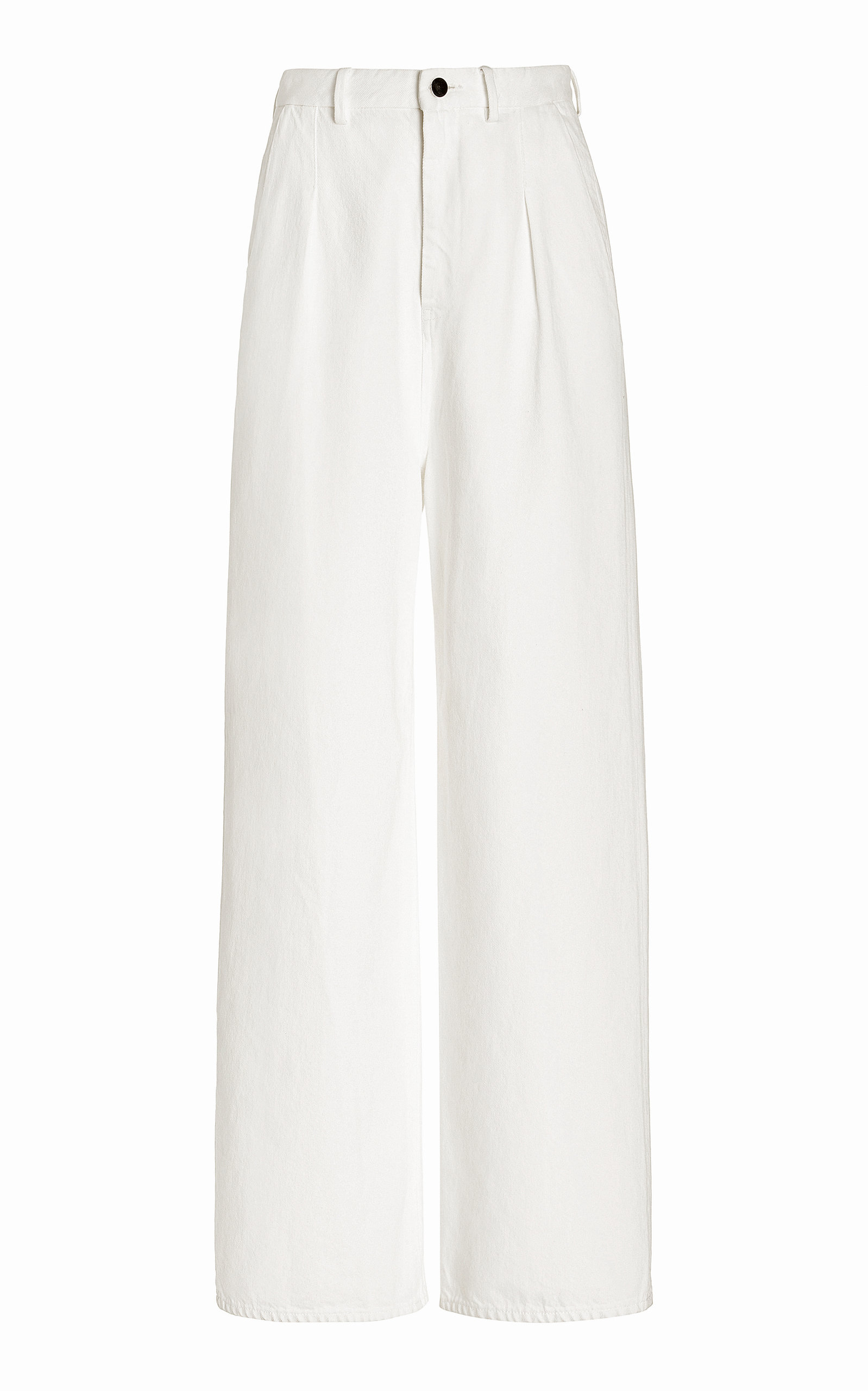 Loulou Studio Attu Organic Cotton Wide Leg Jeans In Ivory