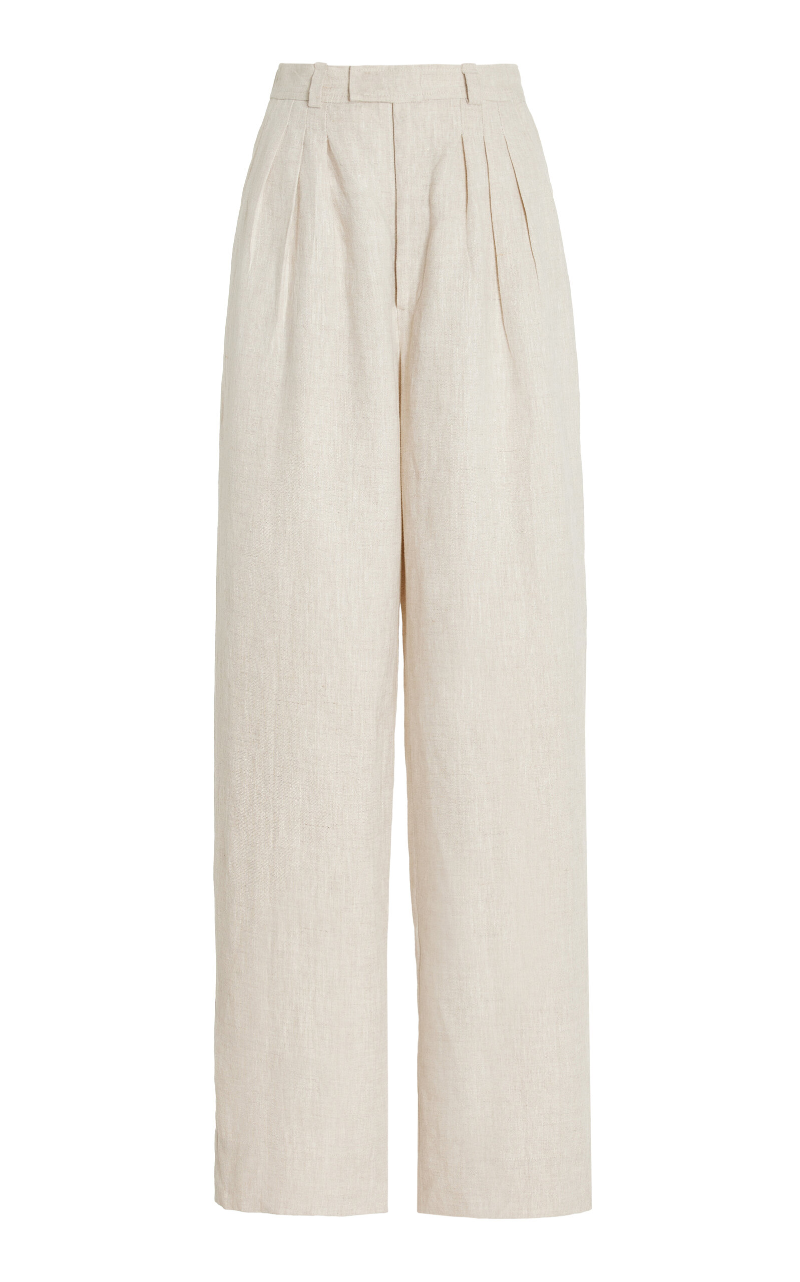 Posse Exclusive Louis Pleated Linen Wide-Leg Trousers - Men's Clothing