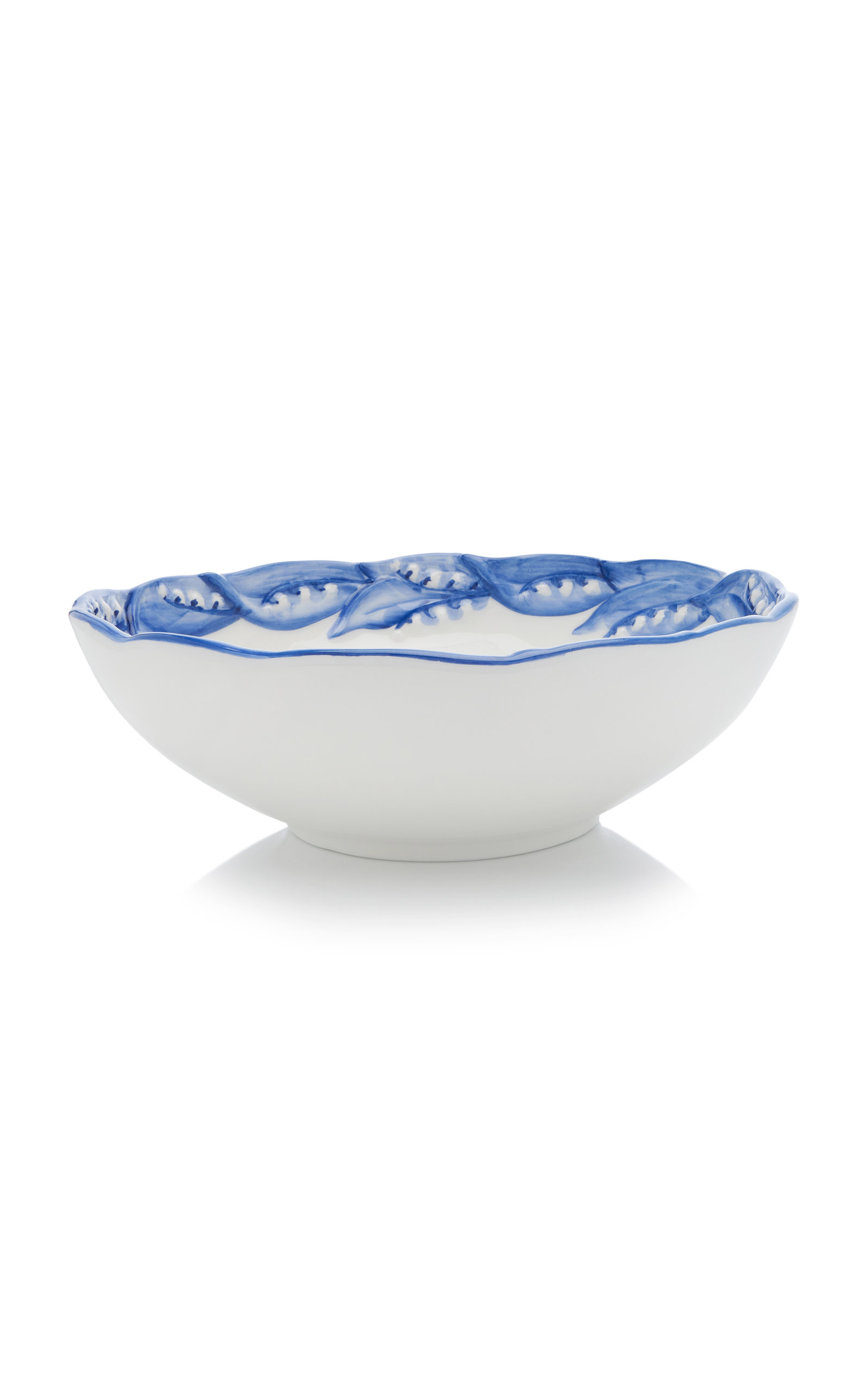 Moda Domus Lily Of The Valley Ceramic Serving Bowl - Blue