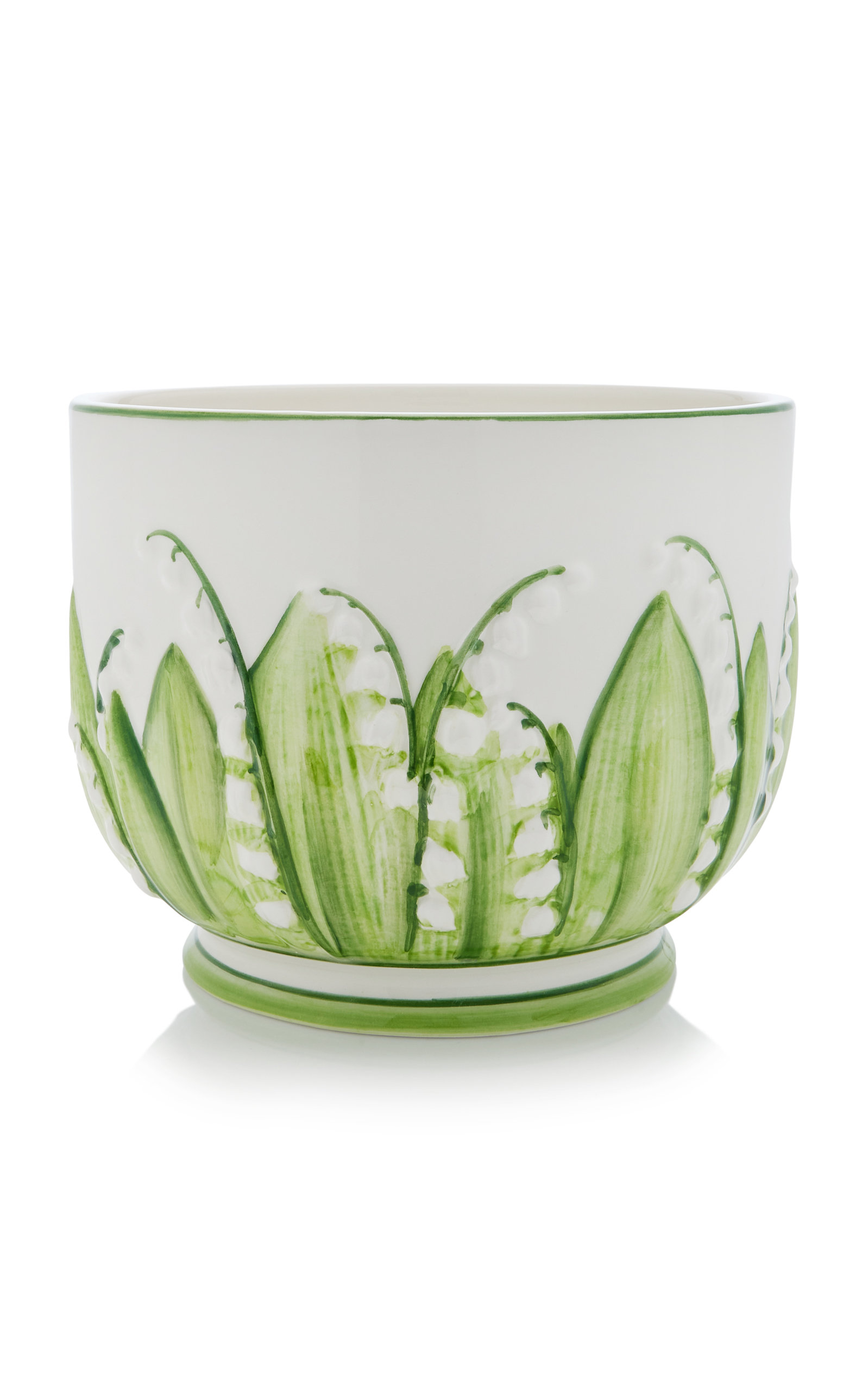 Moda Domus Lily Of The Valley Large Ceramic Cachepot - Blue