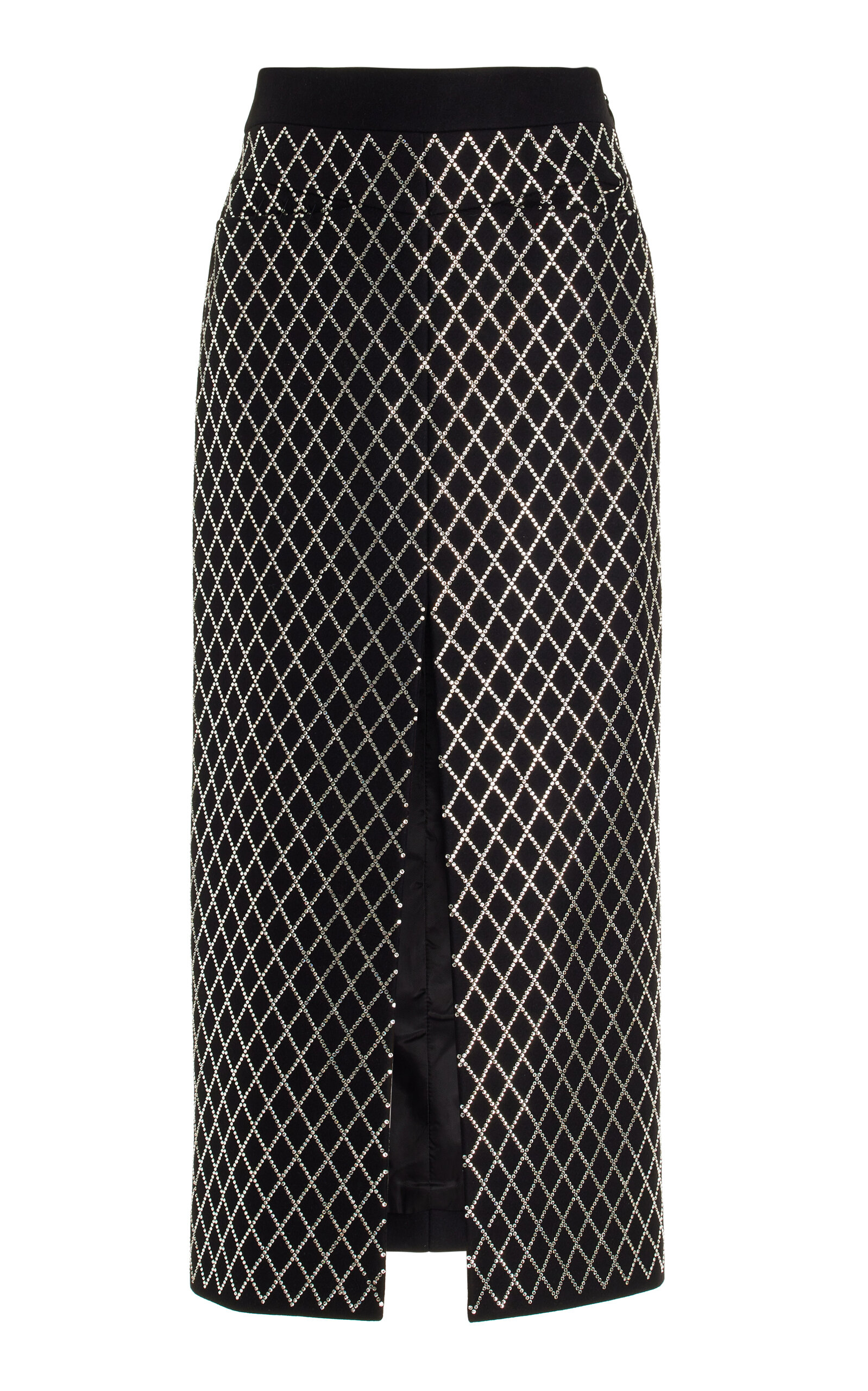 Neer Crystal-Appliquéd Wool-Blend Maxi Skirt