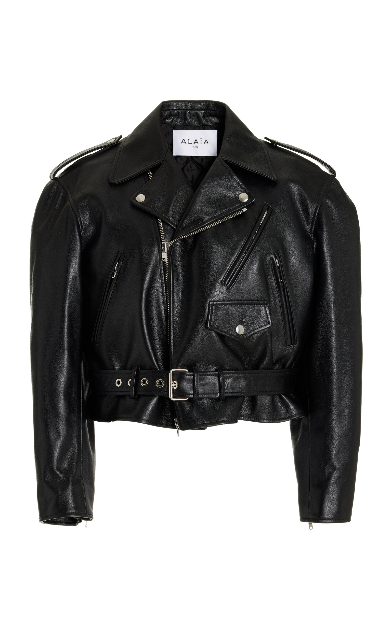ALAÏA Boxy Leather Biker Jacket