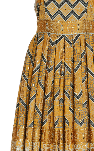 Veeda Embroidered Linen Midi Dress展示图