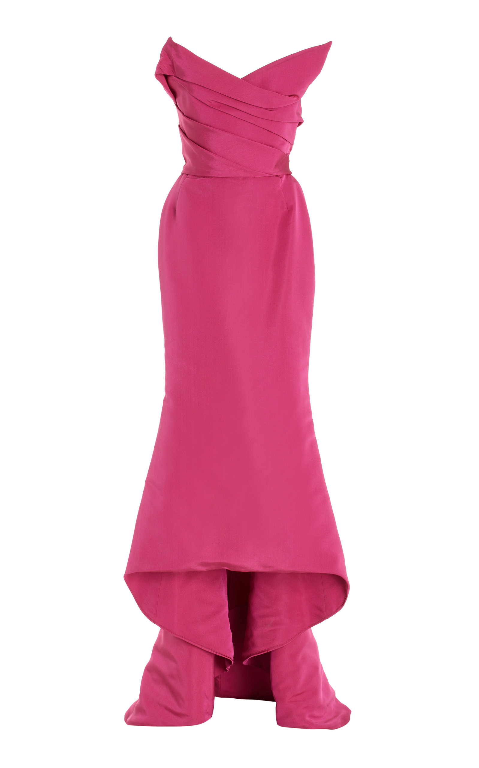 Marchesa - Women's Strapless Silk Faille Gown - Pink - US 8 - Moda Operandi