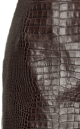 Croc-Embossed Leather Mini Skirt展示图