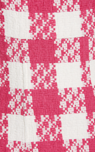 Fringe-Detailed Checkered Tweed Midi Dress展示图