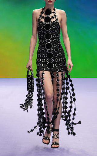 Crystal-Embellished Halter Midi Dress展示图