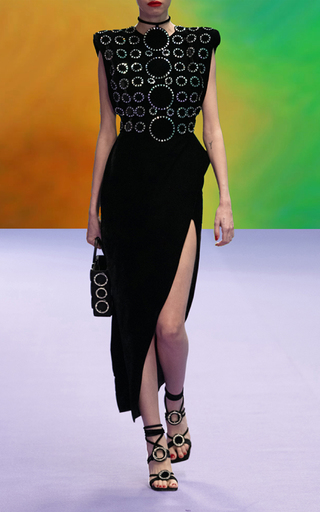 Crystal-Embellished Midi Dress展示图