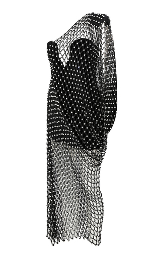 Crystal-Embroidered Asymmetric Midi Dress展示图