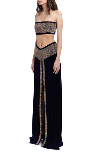Crystal-Embellished Strapless Cropped Top展示图