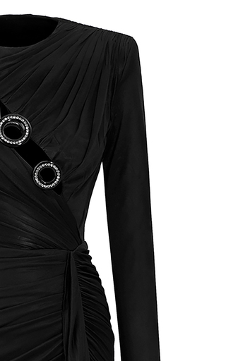 Crystal-Buttoned Midi Dress展示图
