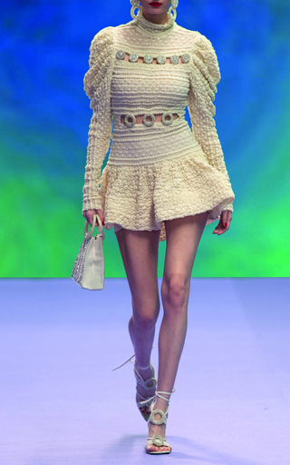 Crystal-Embellished Turtleneck Mini Dress展示图