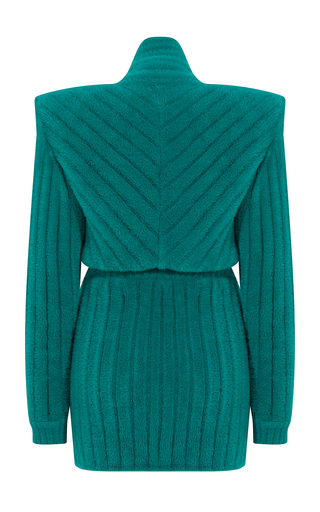 Ribbed Knit Turtleneck Sweater Dress展示图