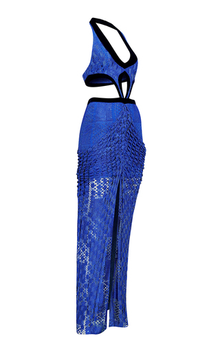 Crystal-Embellished Lace Maxi Dress展示图