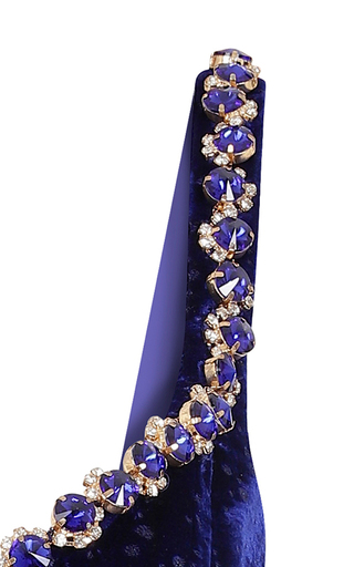 Handmade Crystal-Embellished Silk Velvet Bra Top展示图