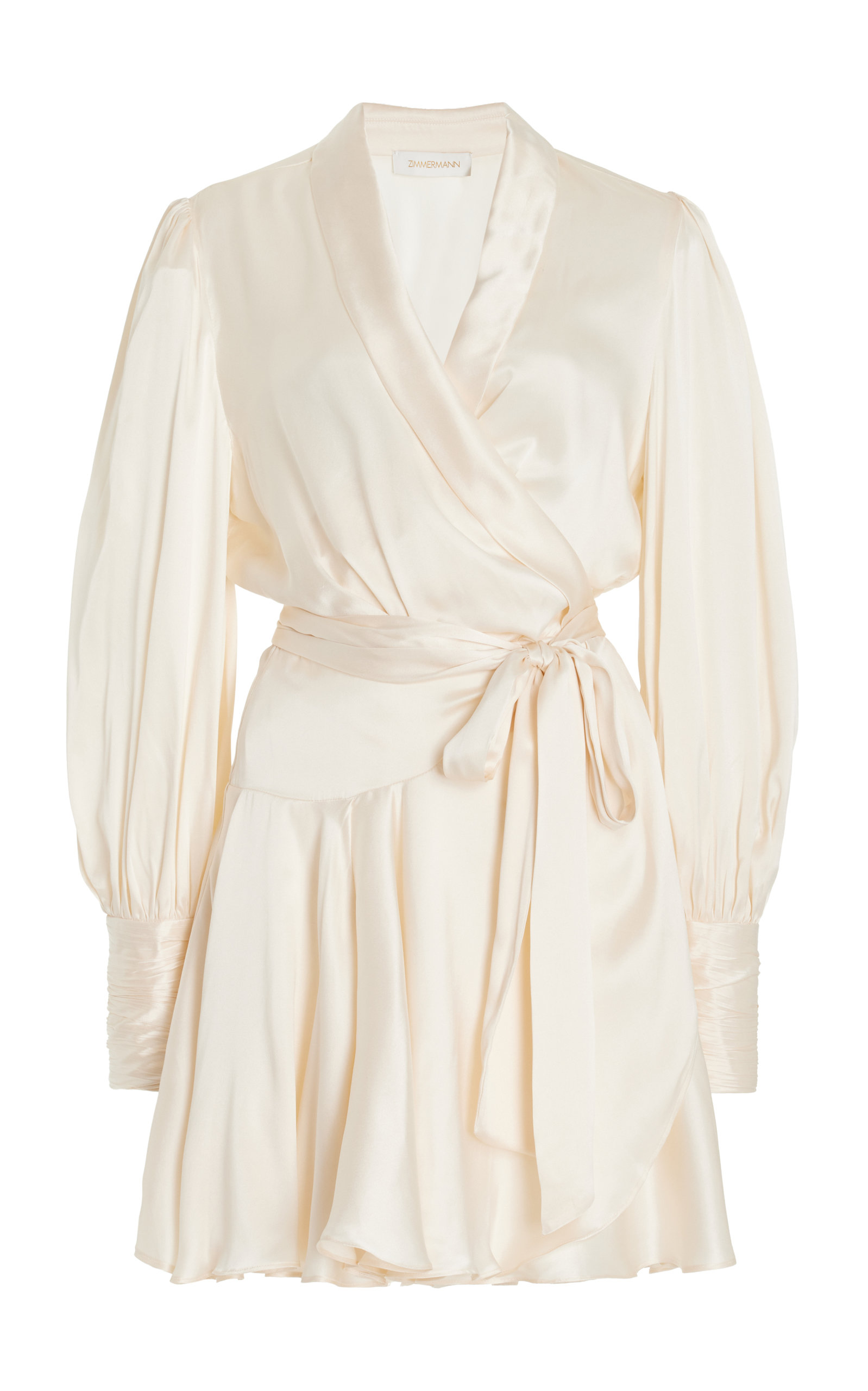 Zimmermann Women's Range Silk Mini Wrap Dress In Gold,white