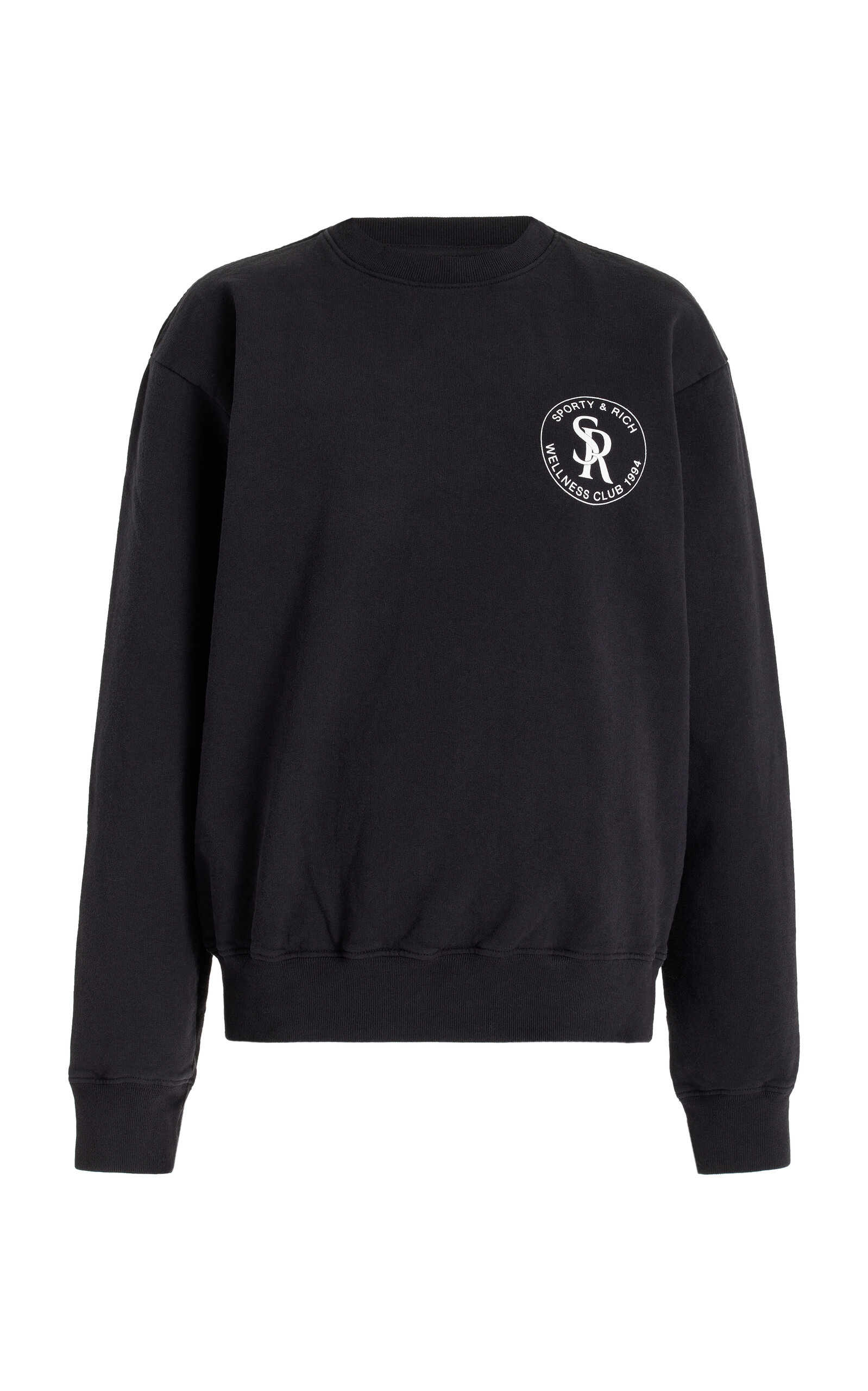 Sporty And Rich Sporty & Rich S&r Logo Printed Sweatshirt In Black