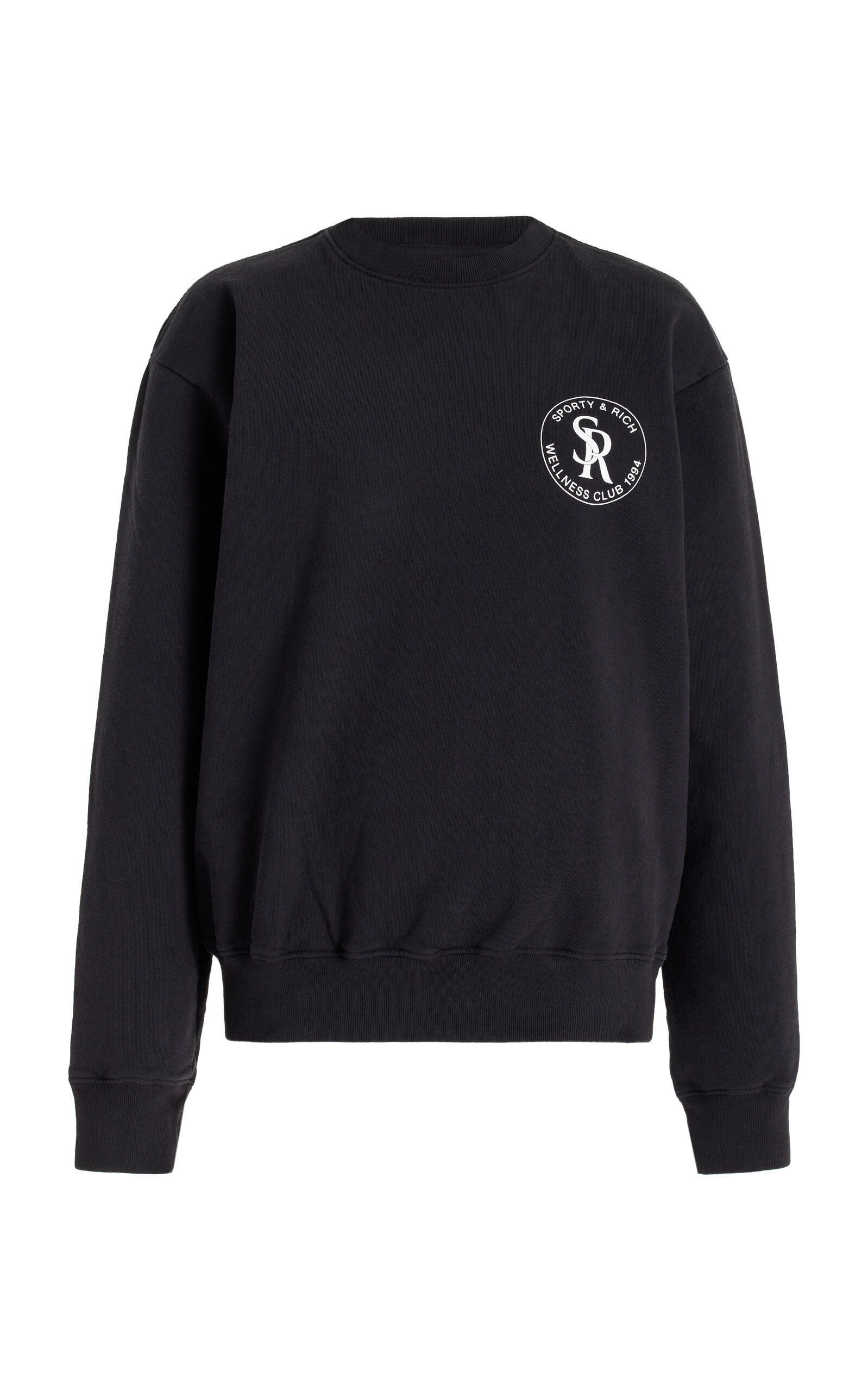 Sporty & Rich - Women's S&R Cotton Sweatshirt - Black - XS - Moda Operandi