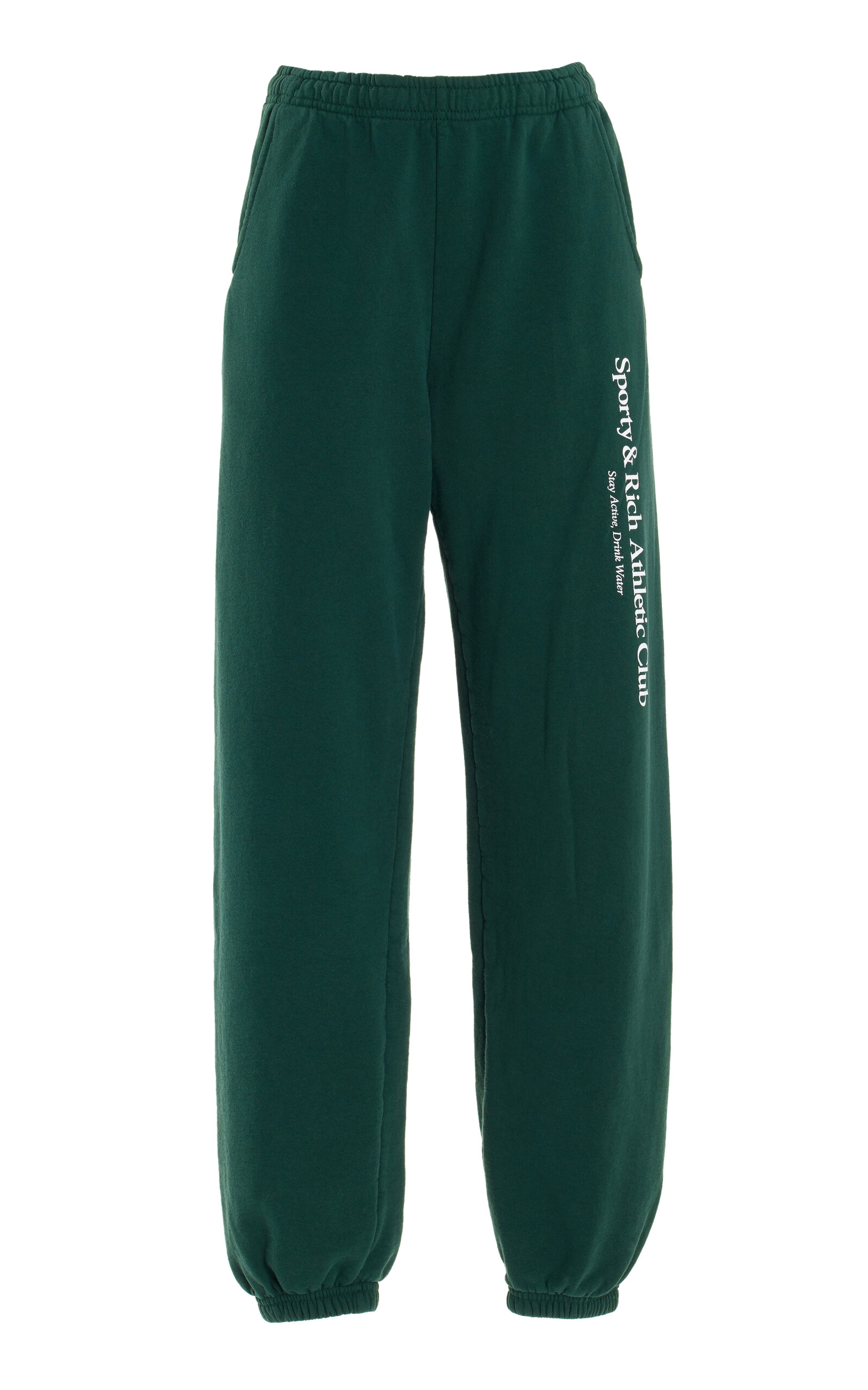 Sporty & Rich Athletic Club Cotton Sweatpants - Green - Women's Clothing