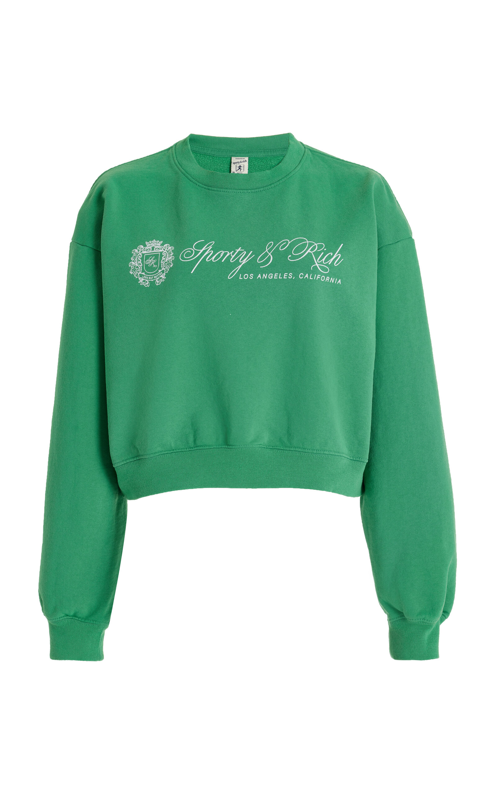 Sporty & Rich - Women's Regal Cotton Cropped Sweatshirt - Green - XS - Moda Operandi