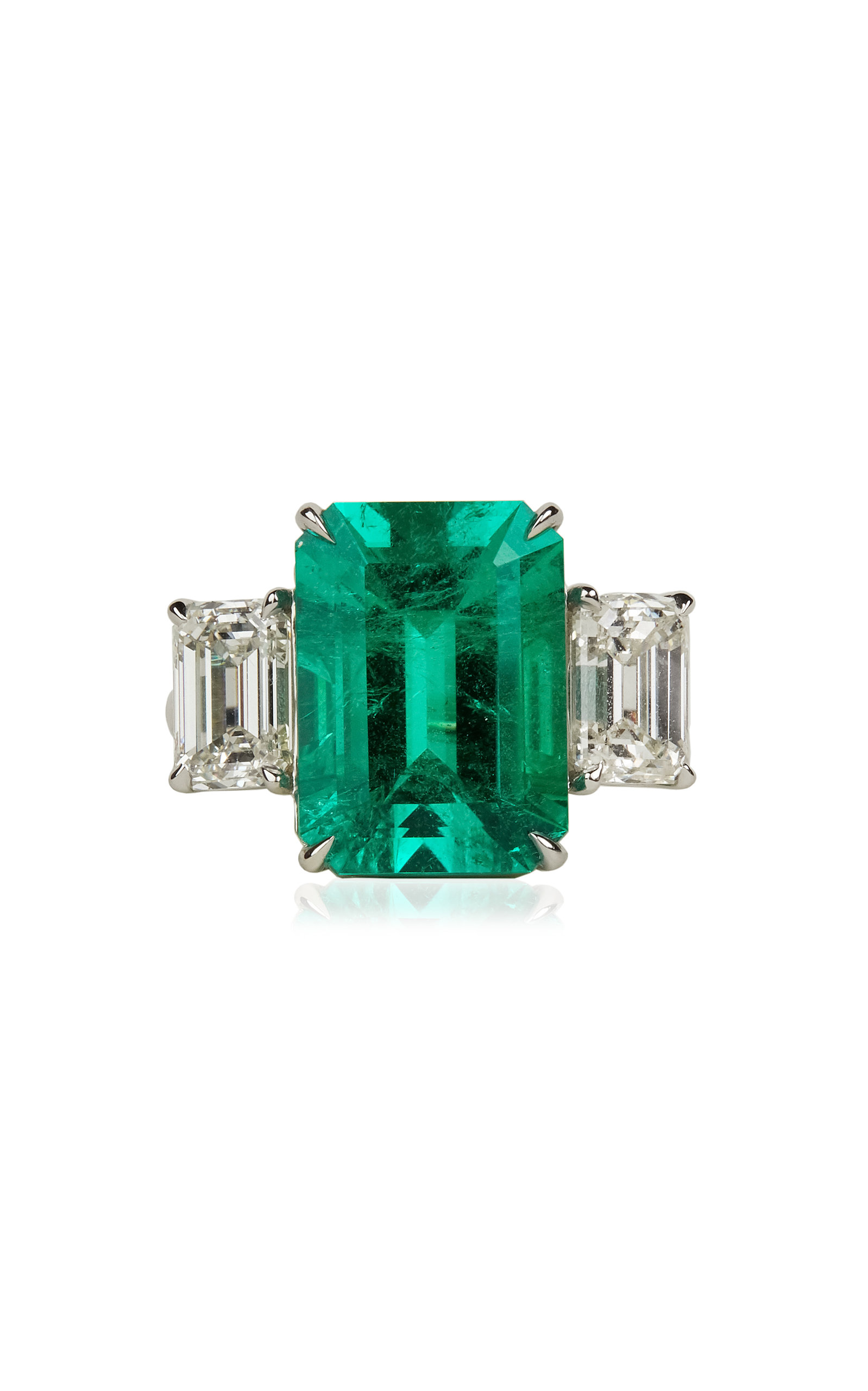 Maria Jose Jewelry Women's Platinum Emerald; Diamond Ring