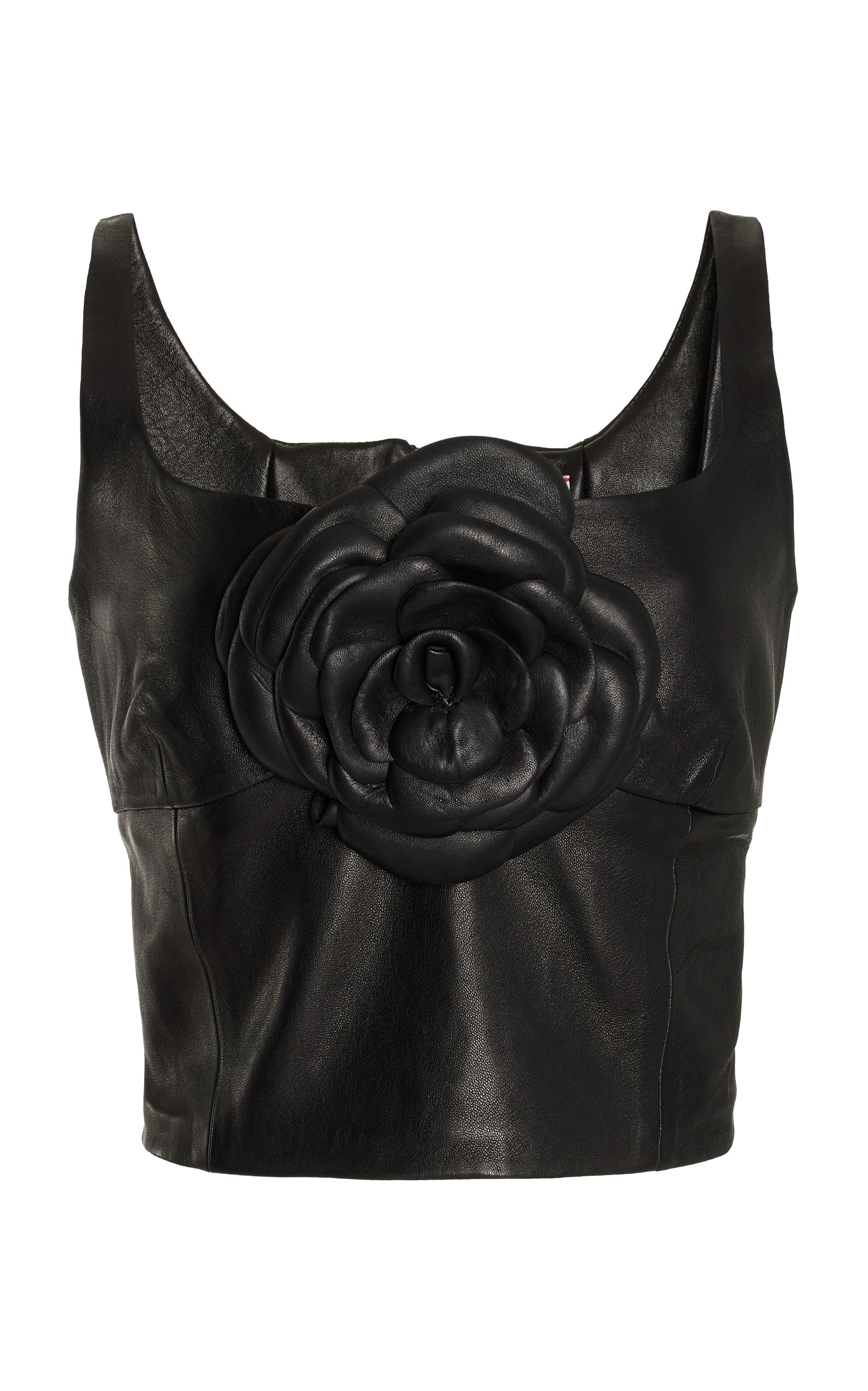Magda Butrym Women's Floral-Detailed Leather Corset Top