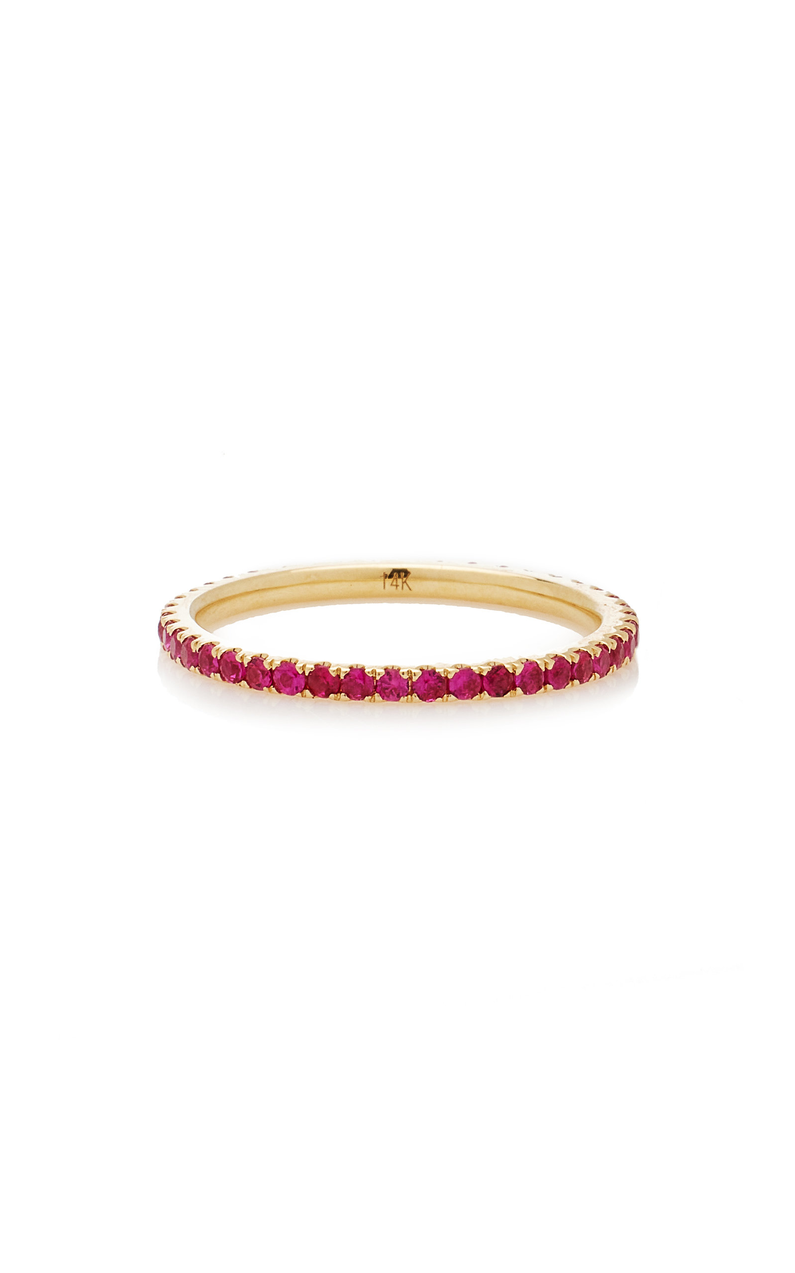 14K Yellow Gold Ruby Eternity Stacking Ring