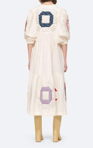 Nohr Lace-Up Cotton Midi Dress展示图