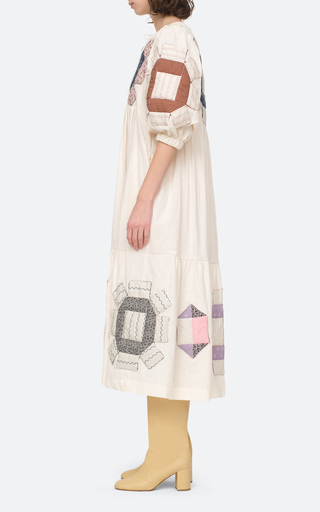 Nohr Lace-Up Cotton Midi Dress展示图