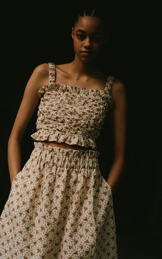 Wilma Matlasse Cotton-Blend Midi Skirt展示图