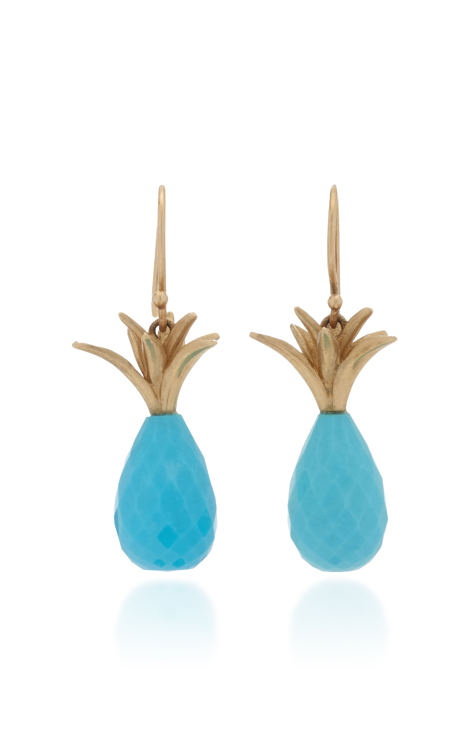 Annette Ferdinandsen Women's Pineapple 14K Yellow Gold Turquoise Earrings