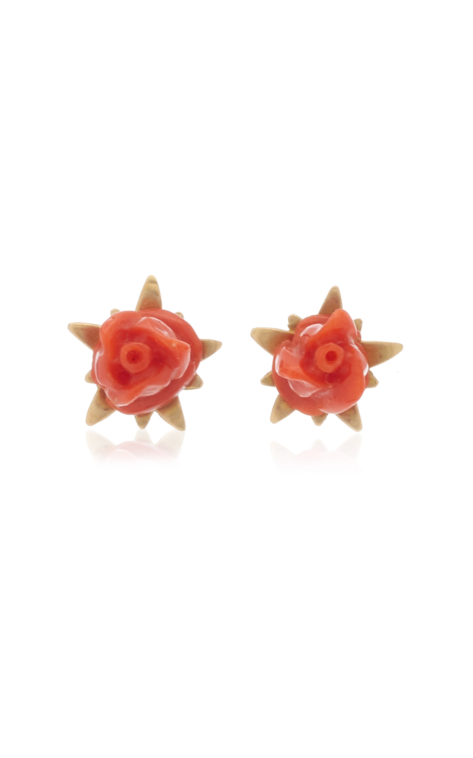 Annette Ferdinandsen Women's Rose 18K Yellow Gold Coral Earrings