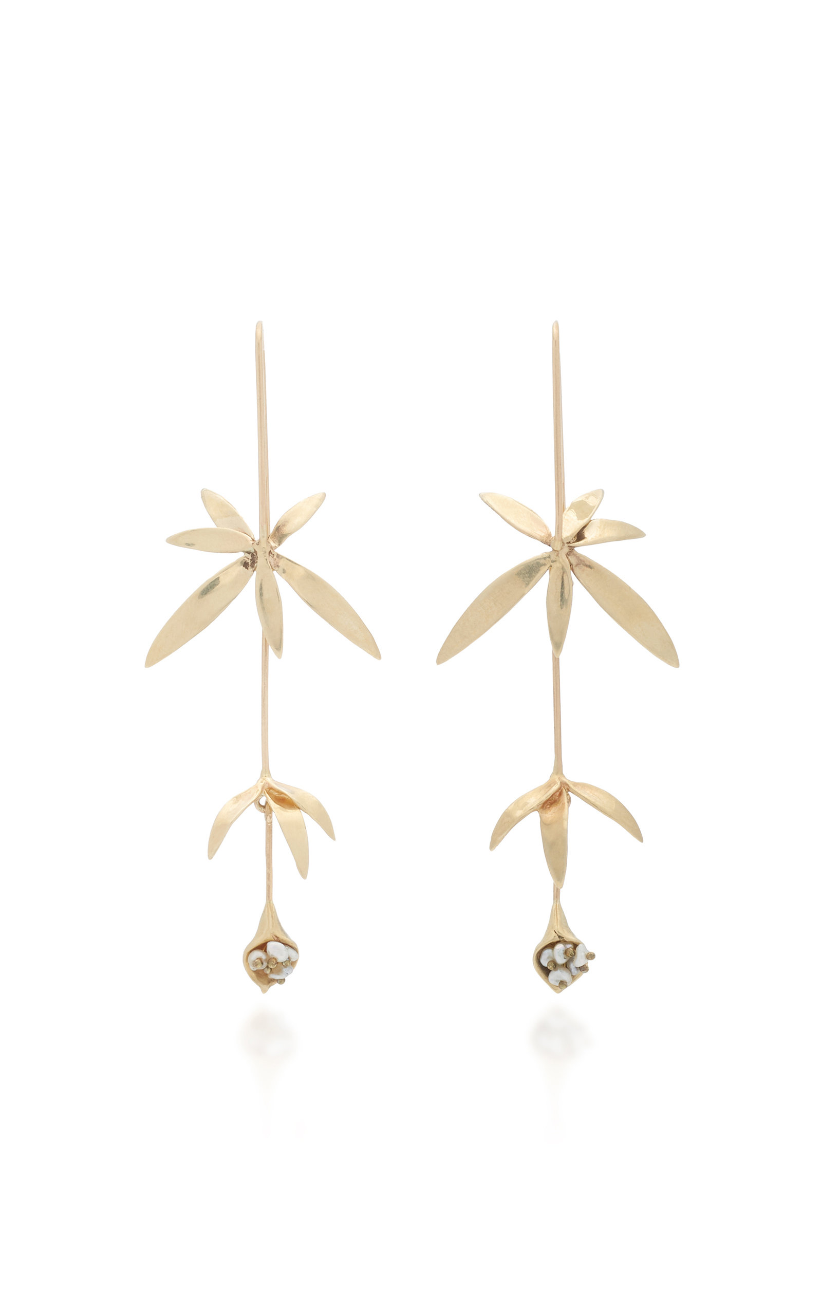 Annette Ferdinandsen Women's 14K Gold Long Keshi Pearl Wildflower Earrings