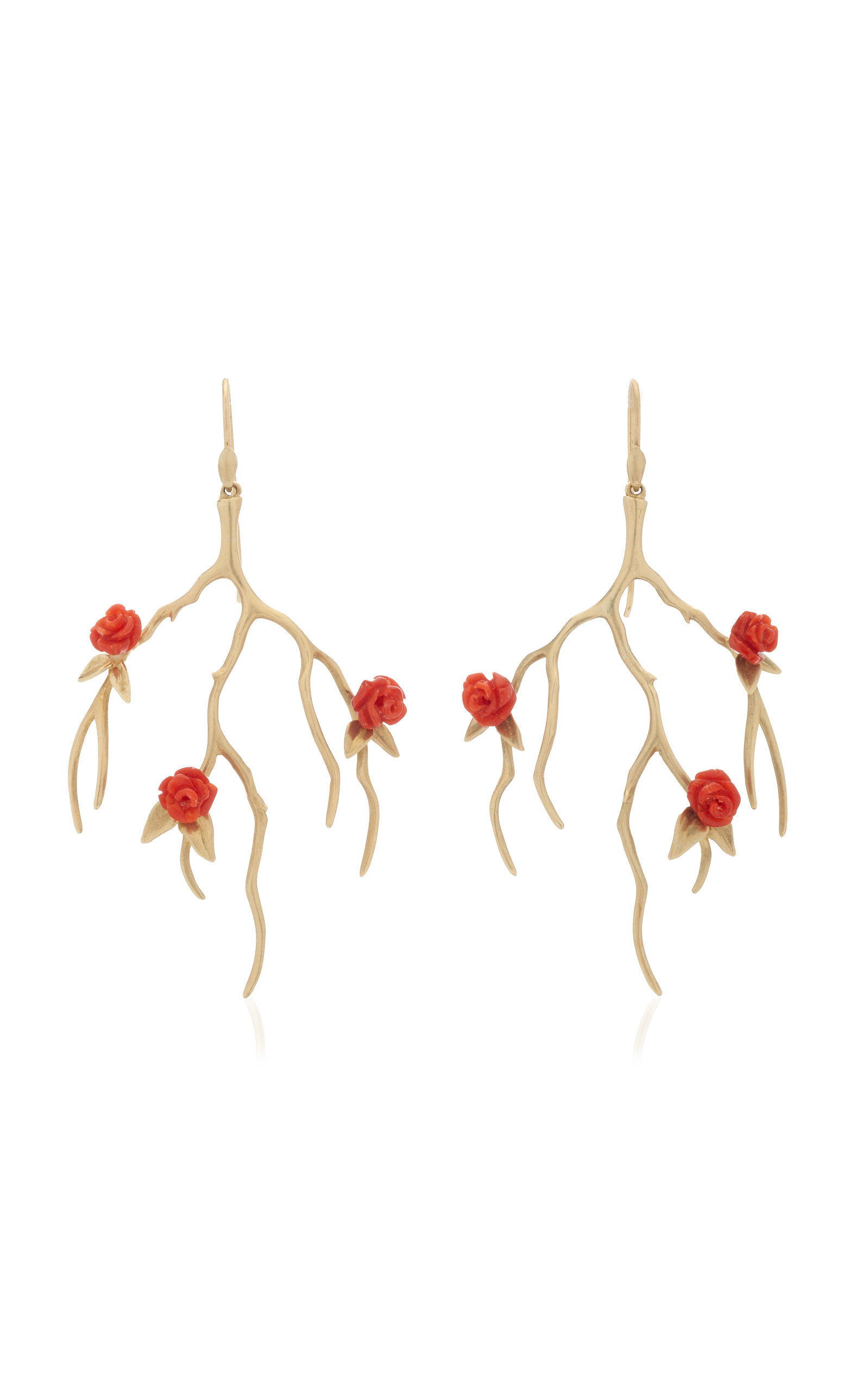 Annette Ferdinandsen Women's Rose Garden 14K Yellow Gold Coral Earrings
